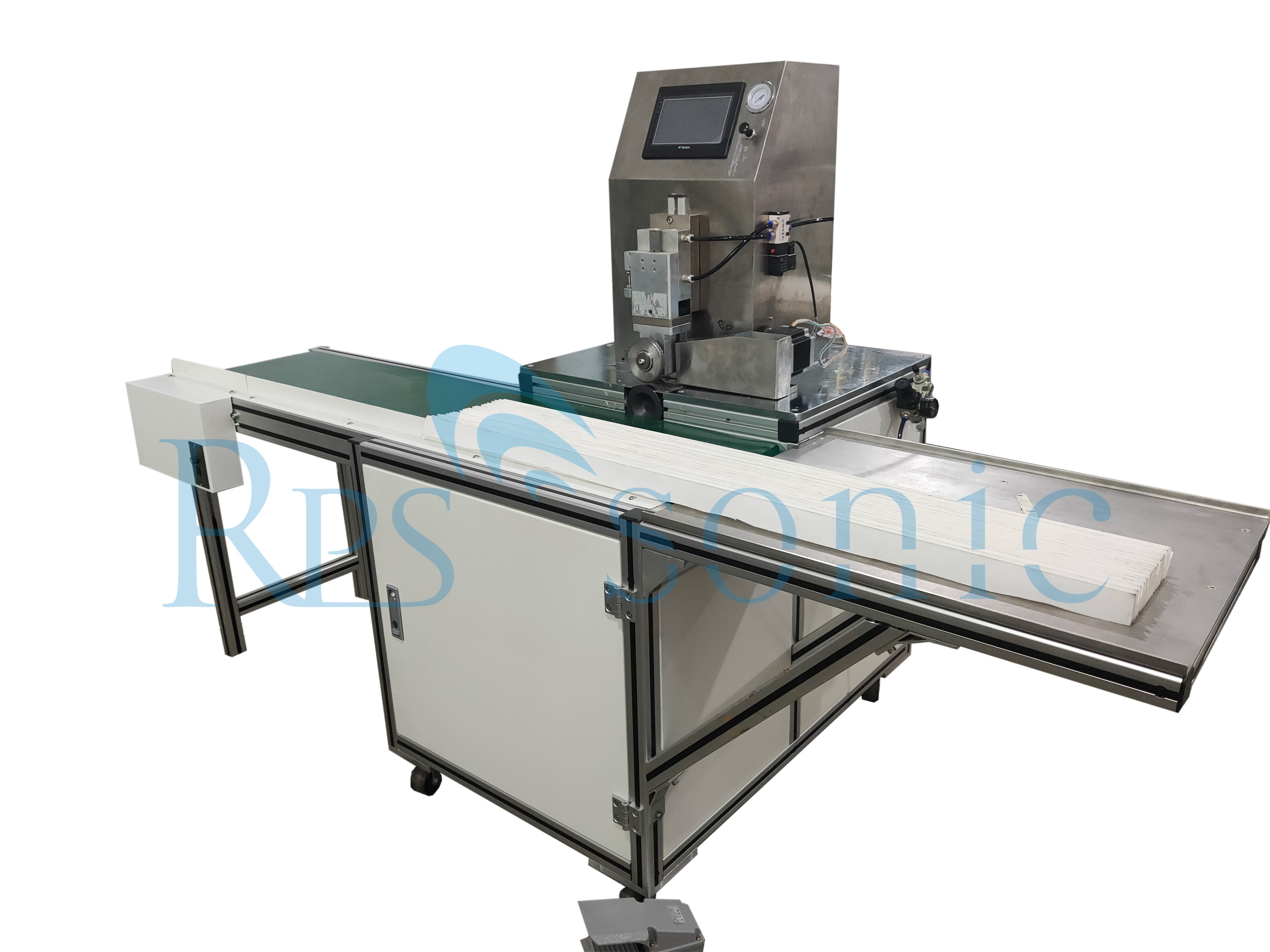 Máquina de sellado ultrasónico de soldadura de filtro de aire de papel HEPA con bocina rotatoria 20Khz